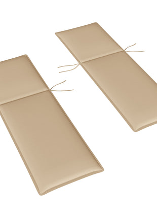 Foldable Chaise Lounge Cushion Set of 2, Outdoor Lounge Chair Cushion Set, UPF50+ 200gsm Fabric, 76" x 23", Beige