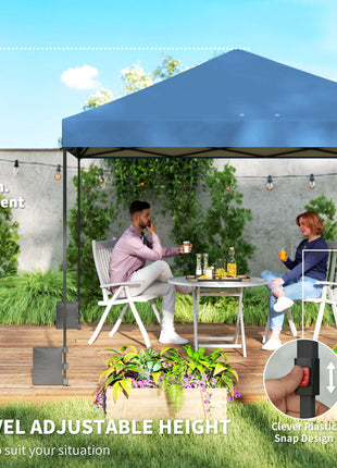 10 x 10 ft Pop Up Canopy Tent with One Push Setup, Outdoor Portable Instant Canopy Shelter w/ Roller Bag, Dark Blue