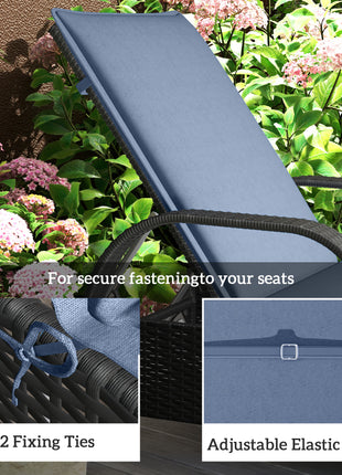 Foldable Chaise Lounge Cushion Set of 2, Outdoor Lounge Chair Cushion Set, UPF50+ 200gsm Fabric, 76" x 23", Blue