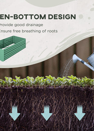 Galvanized Raised Garden Bed, Steel Outdoor Planters with Reinforced Rods, 71" x 36" x 23", Light Green