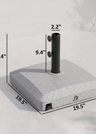 Patio Umbrella Base with Wheels, 53lbs Water or 66lbs Sand Filled, Heavy Duty Outdoor Umbrella Stand Holder, Gray