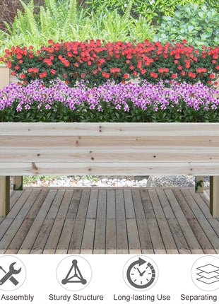Two-Tier Wooden Elevated Garden Bed with Legs, Large Capacity 45x45 Outdoor Planter for Vegetables, Flowers, and Herbs, Ideal for Gardeners, Natural
