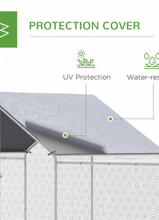 23' x 6.6' Large Chicken Coop with Weather-Resistant Cover for 12-14 Chickens, Silver