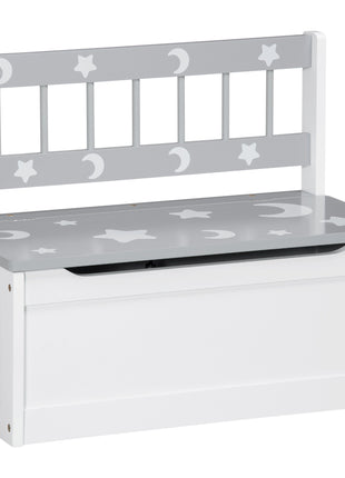 Toddler Toy Box Storage Bench with Large 27 Liter Interior, Kids Storage Bench Seat with Storage for Toddler Playroom Furniture, Kids Bedroom Furniture, Toy Organizer and Storage Bin, Gray