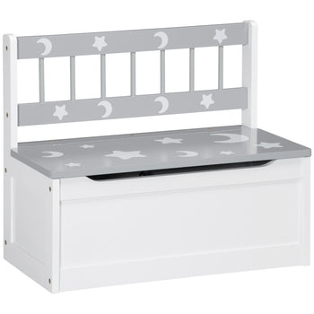 Toddler Toy Box Storage Bench with Large 27 Liter Interior, Kids Storage Bench Seat with Storage for Toddler Playroom Furniture, Kids Bedroom Furniture, Toy Organizer and Storage Bin, Gray