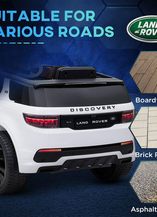 Land Rover Discovery Sport Licensed 12V Kids Ride on Car with Remote Control Soft Start, LED Lights, White