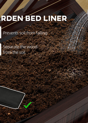 Elevated Wood Planter with Trellis for Climbing Plants, Raised Garden Bed with Legs and Drainage Holes, Carbonized