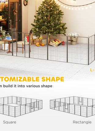 Dog Playpen for Indoor Outdoor, 24 Panels 39" H Puppy Playpen with Lockable Door, DIY Shape Pet Exercise Fence, Gray