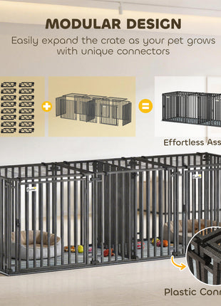 83"L Heavy Duty Dog Crate, Extra Large Dog Kennel with Divider and Mat for Large Breeds, Modular Puppy Playpen
