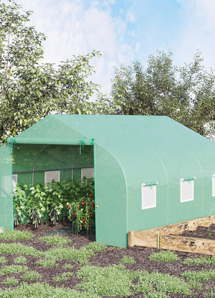 Walk In Tunnel Greenhouse, Portable Outdoor Plant House with Roll Up Doors