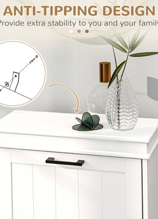 Modern Shoe Storage Cabinet with 2 Flip Drawers for 10 Pairs, Narrow Shoe Organizer for Entryway, Hallway, White