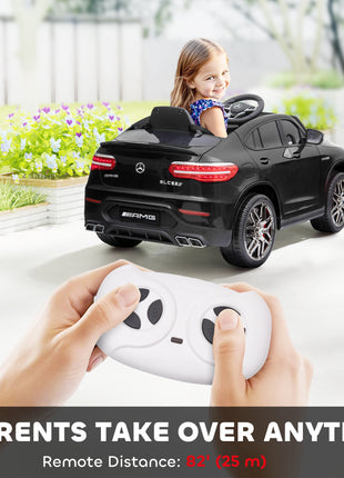 Toddler Ride On Car (Mercedes Benz AMG GLC63S Coupe) Electric Kids Ride On Car with 2 Speed, MP3 Player, Light, Horn, Songs, Suspension - Fun for Toddlers and Kids - Black