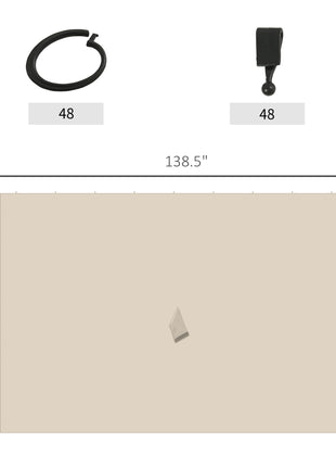 9.84' x 13.1' Gazebo Sidewall Set with Hooks/C-Rings, Beige