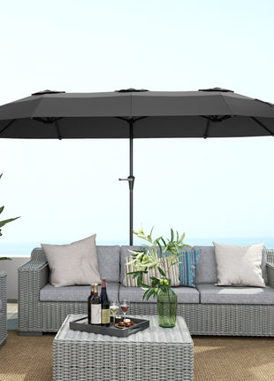 13 ft. Extra Large Patio Umbrella with Easy Crank Handle, Vents for Outdoor, Patio, UPF30+, Dark Gray