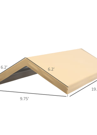 20' x 10' Carport Replacement Canopy for Model 84C-207WT or 84C-386V00WT with Ball Bungee Cords, Beige (Only Cover)