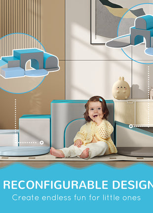 7-Piece Rearrangeable Toddler Climber for Creativity and Shape Discovery, Contemporary