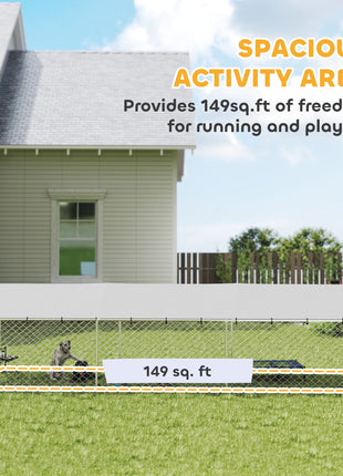 Dog Kennel Outdoor Dog Run Waterproof UV-Resist Cover Lockable Door Adjustable Bowls 20 x 7.5 x 5ft