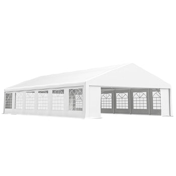 23' x 39' Large Outdoor Carport Canopy Party Tent with Removable Protective Sidewalls & Windows, White