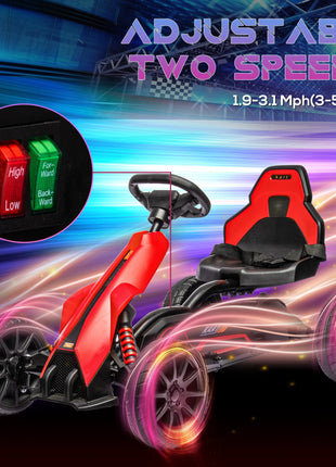 12V Electric Go Kart for Kids w/ Adjustable Speed, Red