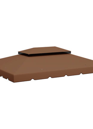 Model 84C-101 or 84C-144 13' x 10' Gazebo Replacement Canopy, Gazebo Top with Double Vented Roof (TOP ONLY), Coffee