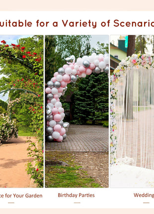 7.5' Fir Wood Round Outdoor Garden Pergola Style Arbor Arch Trellis