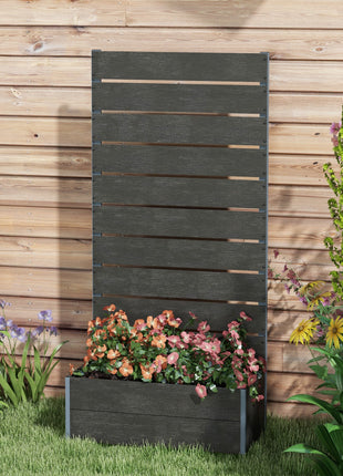 Trellis Planter for Climbing Plants, Raised Garden Bed with Trellis, Planter Box for Outdoor, 28.25" x 15" x 59", Black