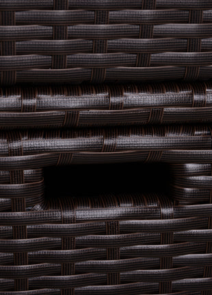 Patio PE Rattan Storage Cabinet, Wicker Pool Cabinet Organizer, Outdoor Towel Rack for Pool with 3 Drawers, Brown