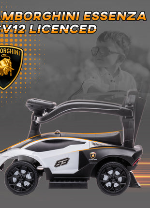Toddler Push Car, Lamborghini Stroller Walking Car Age for 1-3, White