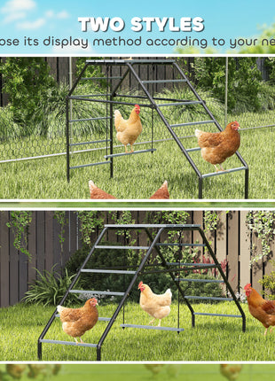 Chicken Coop Perches with Adjustable Swing, 10 Roosting Bars, for Backyard, Farm