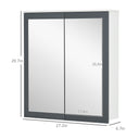 Bathroom Mirror Cabinet, Wall Mounted Medicine Cabinet with Mirror, Double Doors and Adjustable Shelves, White