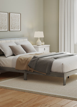 Queen Bed Frame with Headboard Queen Platform Bed Frame with Wooden Slats No Box Spring Needed Easy Assembly Gray