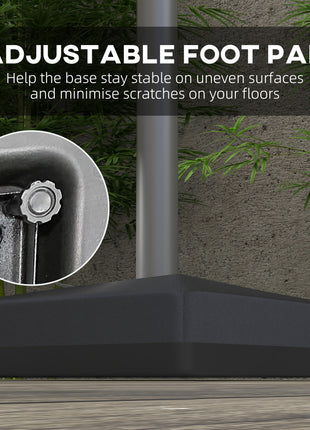 330 lbs. Fillable Umbrella Base for 84D-110V02 Model Umbrella, Cantilever Umbrella Stand, Wheels, Adjustable Feet, Black