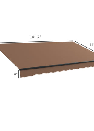 12' x 10' Retractable Awning, 280gsm UV Resistant Sunshade Shelter for Deck, Balcony, Yard, Coffee