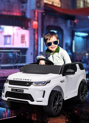 Land Rover Discovery Sport Licensed 12V Kids Ride on Car with Remote Control Soft Start, LED Lights, White