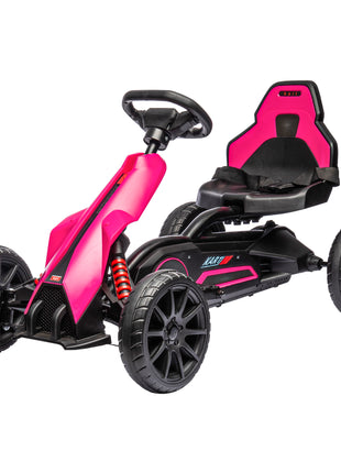 12V Electric Go Kart for Kids w/ Adjustable Speed, Pink