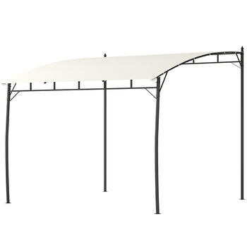 10' x 10' Outdoor Pergola Gazebo, Garden Sun Shade Shelter with Metal Frame for Porch, Patio, Deck, Backyard, Cream