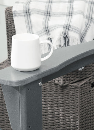 Outdoor Rocking Chair, HDPE Adirondack Porch Rocker Chair for Garden, Patio, Light Gray