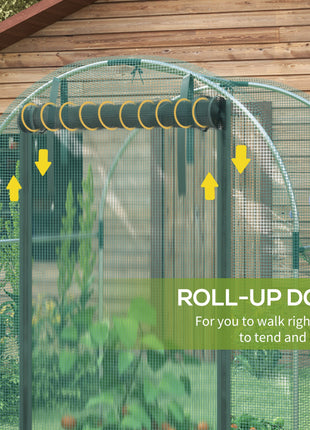 Galvanized Steel Crop Cage, Plant Protection Tent with Zippered Door, 4' x 4', Green