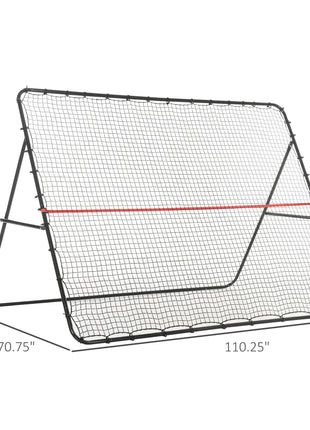 Soccer Rebounder Net, Adjustable and Foldable Multi-Sport Training Bounce Back Net, Target Goal for Soccer Practice and Training, 8.5' x 6.5'