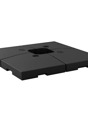 4 Pieces Cantilever Patio Umbrella Base, Outdoor Offset Umbrella Weights, 176 lbs Capacity Water or 264 lbs Capacity Sand  Plates Set, Black