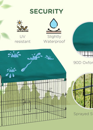 87" Small Animal Playpen with with Roof for Rabbits, Chicken, Chinchillas for Indoor/Outdoor Use, Green