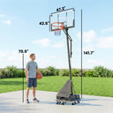 Portable Basketball Hoop Outdoor, 8-10ft Adjustable Basketball Goal, 47 Inch Shatterproof Backboard, Action Grip