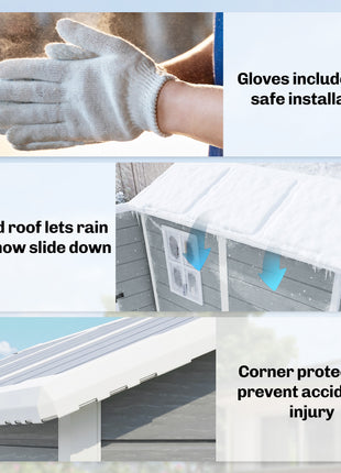 6' x 4' Outdoor Storage Shed, Plastic Shed with Floor, Window, Lockable Door and Vents for Outdoor Patio Storage, Gray