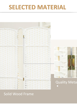 Folding Room Divider Screen 6 Panel 5.6 ' Tall Privacy Screen Freestanding Room Partition for Home Office, White