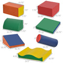 7 Piece PU Leather Soft Play Climbing for Toddlers, Baby Colorful Soft Play Gym Toys Indoor, Modular Crawling & Climbing Play Set for 1-3 Years Multi-color
