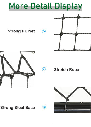 Soccer Rebounder Net, 3' x 3', Angle Adjustable Portable Training Goal Net with Quick Folding Design, Sturdy Metal Tube