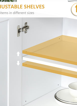 White Pantry Cabinet with Adjustable Shelving for Kitchen, Perfect for Family, White