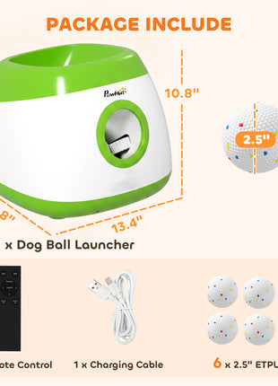 Automatic Dog Ball Launcher with 26-80 FT Distance, Automatic Ball Launcher for Medium and Large Dogs, Green