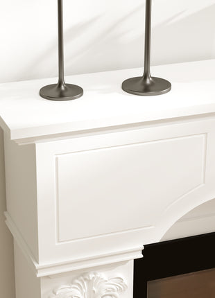 Baroque Fireplace Mantle, Freestanding Fireplace Surround for Electric Fireplaces, 43.3" W x 42.8" H, White