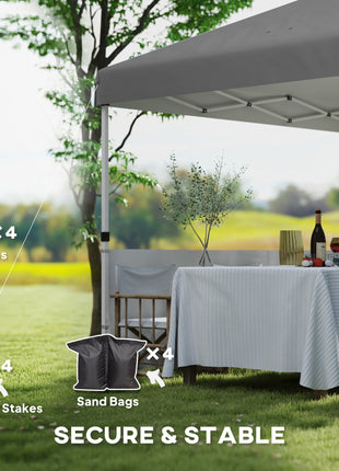 10' x 10' Pop Up Canopy Tent with 2 Half Sidewalls, UV50+ Instant Sun Shelter with Wheeled Carry Bag, Dark Gray